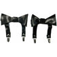 Black Faux Leather Garters set of 2