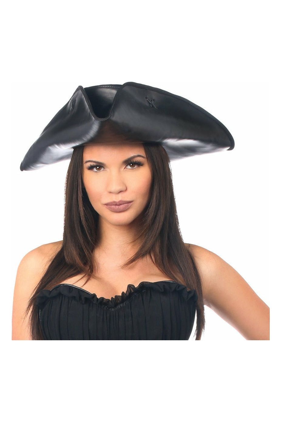 Black Faux Leather Pirate Hat - Daisy Corsets