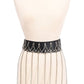 Black Faux Leather & Silver Chain Fringe Skirt - Daisy Corsets