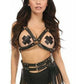 Black & Gold Vegan Leather Body Harness - Daisy Corsets