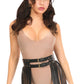 Black & Gold Vegan Leather Fringe Skirt - Daisy Corsets