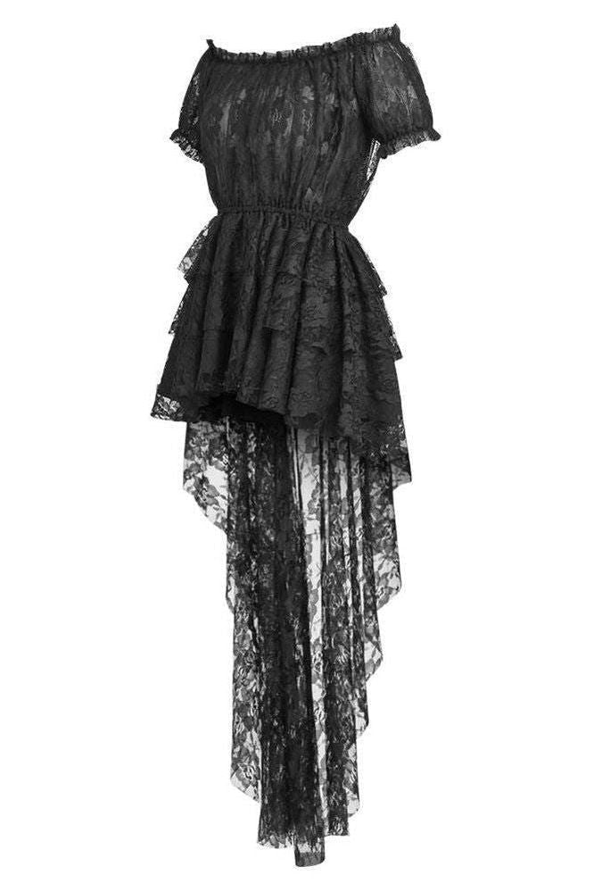 Black High Low Lace Dress - Daisy Corsets