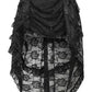 Black Lace Ruched Front High Low Lace Skirt - Daisy Corsets