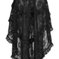 Black Lace Ruched Front High Low Lace Skirt - Daisy Corsets
