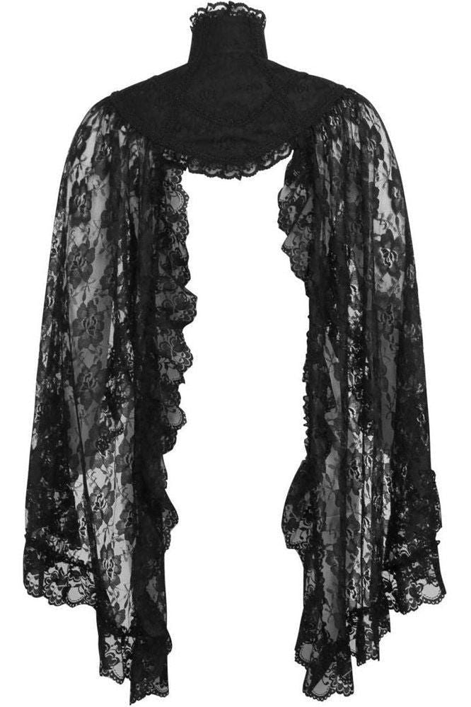 Black Lace Sleeved Bolero Jacket - Daisy Corsets