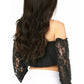 Black Lined Lace Long Sleeve Peasant Top - Daisy Corsets