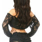 Black Lined Lace Long Sleeve Peasant Top - Daisy Corsets