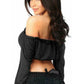 Black Long Sleeve Peasant Top - Daisy Corsets