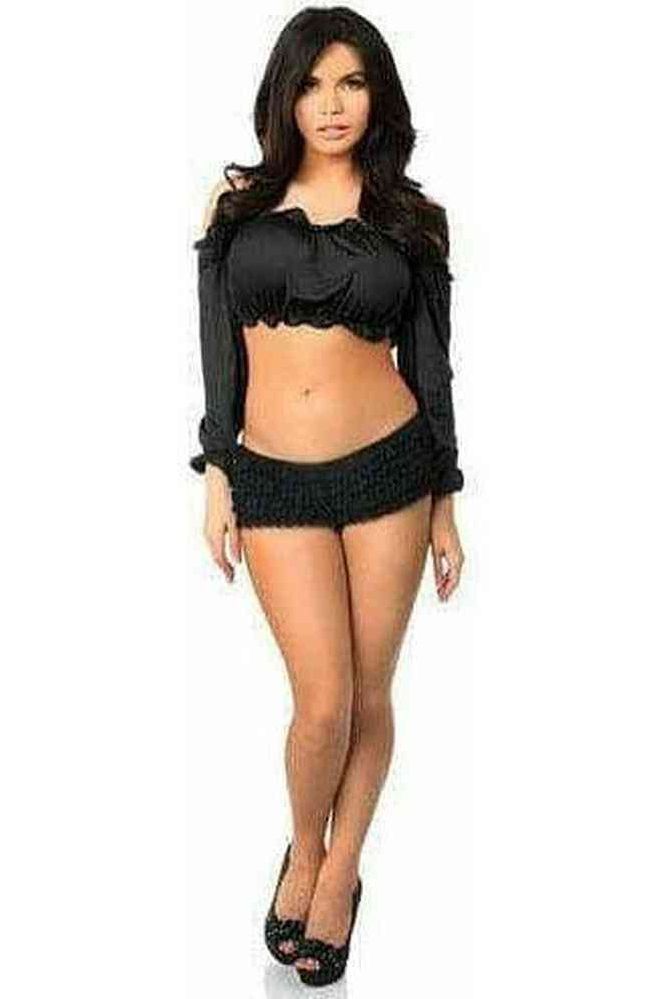 Black Long Sleeve Peasant Top - Daisy Corsets