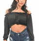 Black Long Sleeve Peasant Top - Daisy Corsets