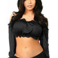Black Long Sleeve Peasant Top - Daisy Corsets