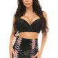 Black Patent Lace - Up Skirt w/Lt Purple Lacing - Daisy Corsets