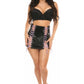 Black Patent Lace - Up Skirt w/Lt Purple Lacing - Daisy Corsets