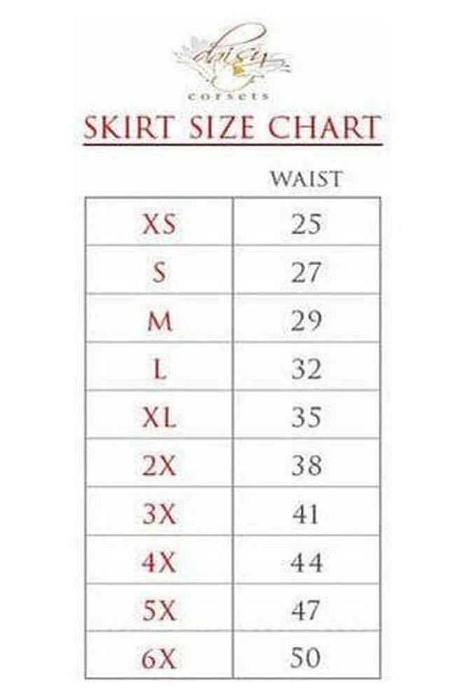 Black & Red Skull Faux Leather Fringe Skirt - Daisy Corsets