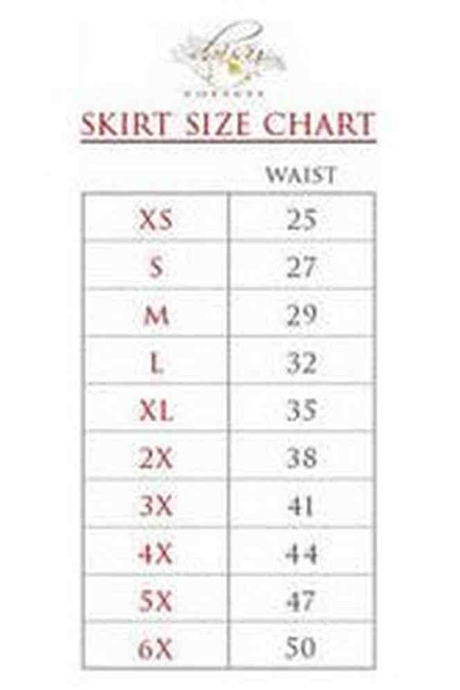 Black & Red Skulls Stretch Lycra Skirt - Daisy Corsets