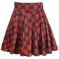 Black & Red Skulls Stretch Lycra Skirt - Daisy Corsets