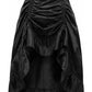 Black Satin Hi Low Ruched Ruffle Skirt - Daisy Corsets