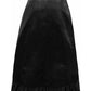 Black Satin Hi Low Ruched Ruffle Skirt - Daisy Corsets