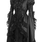 Black Satin & Lace Ruffled Jacket - Daisy Corsets