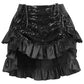 Black Sequin Ruched Bustle Skirt