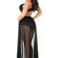 Black Sheer Glitter Skirt - Daisy Corsets