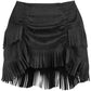 Black Suede Ruched Bustle Skirt w/Fringe - Daisy Corsets