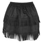 Black Suede Ruched Bustle Skirt w/Fringe - Daisy Corsets
