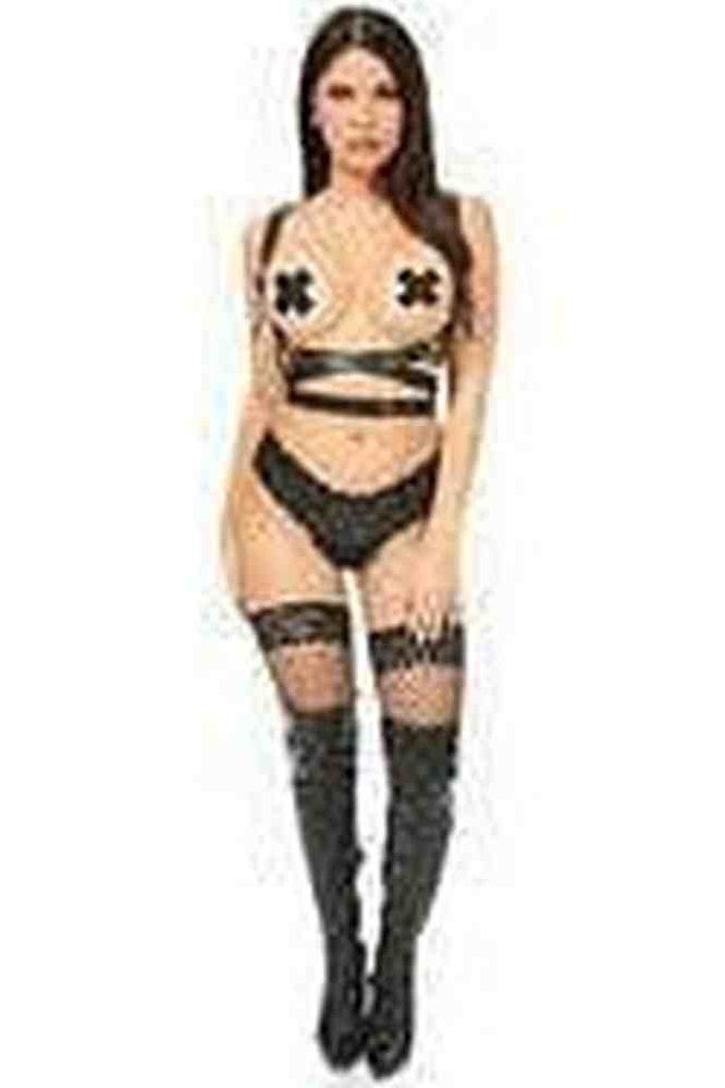 Black Vegan Leather Body Harness w/Wings - Daisy Corsets