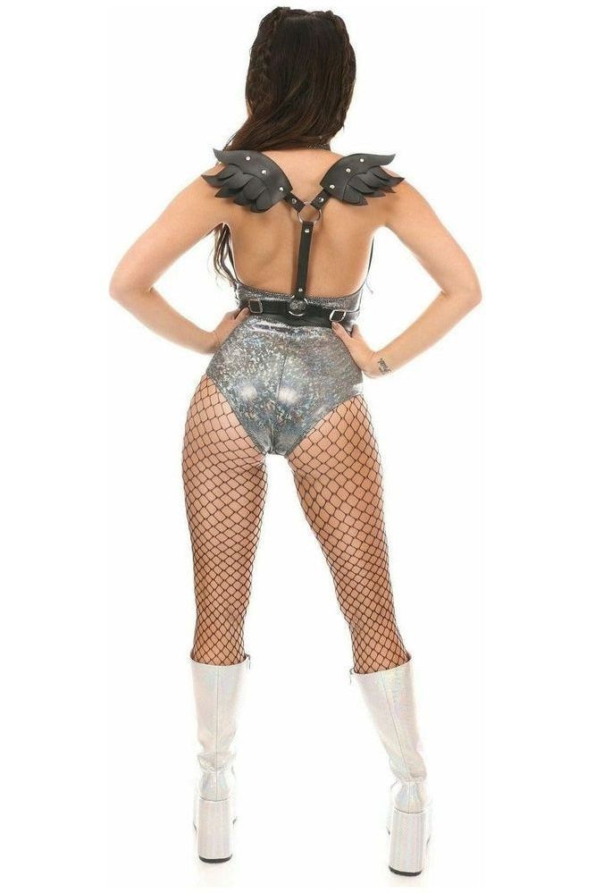 Black Vegan Leather Body Harness w/Wings - Daisy Corsets