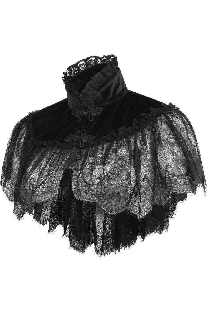Black Velvet & Lace Capelet - Daisy Corsets