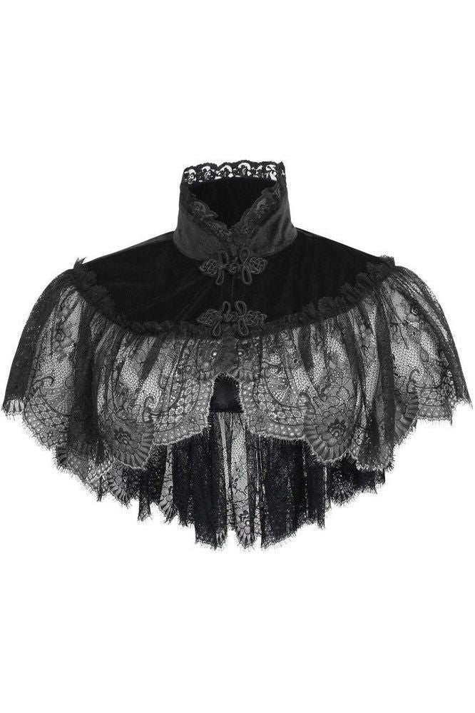 Black Velvet & Lace Capelet - Daisy Corsets