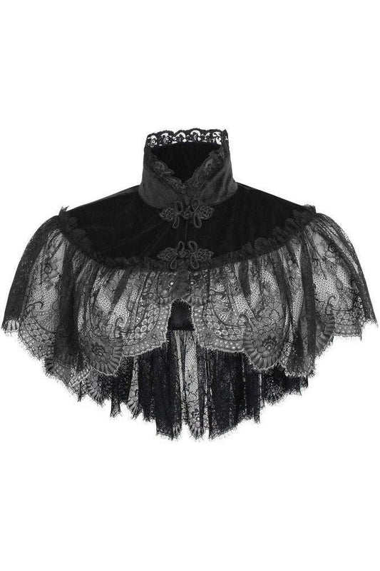 Black Velvet & Lace Capelet - Daisy Corsets