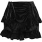Black Velvet Ruched Bustle Skirt - Daisy Corsets