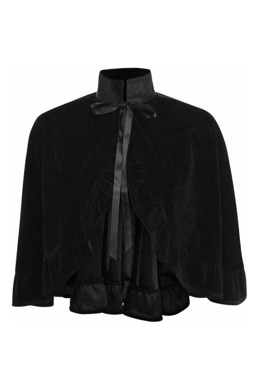 Black Velvet Ruffle Cape - Daisy Corsets