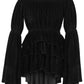Black Velvet Ruffle Dress - Daisy Corsets