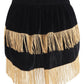 Black Velvet w/Gold Fringe Burlesque Bustle Skirt - Daisy Corsets