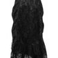 Black w/Black Lace Overlay Ruched Bustle Skirt - Daisy Corsets
