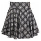 Black & White Skulls Stretch Lycra Skirt - Daisy Corsets