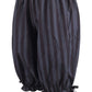 Black/Dark Grey Striped Crepe Long Bloomers - Daisy Corsets