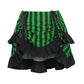 Black/Green Striped Ruched Bustle Skirt - Daisy Corsets