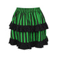 Black/Green Striped Ruched Bustle Skirt - Daisy Corsets