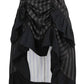 Black/Grey Stripe Adjustable High Low Skirt - Daisy Corsets