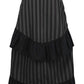 Black/Grey Stripe Adjustable High Low Skirt - Daisy Corsets