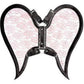 Black/Pink Faux Leather & Lace Angel Wing Body Harness - Daisy Corsets