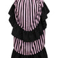 Black/Pink Stripe Adjustable High Low Skirt - Daisy Corsets