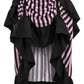 Black/Pink Stripe Adjustable High Low Skirt - Daisy Corsets