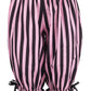 Black/Pink Striped Crepe Long Bloomers - Daisy Corsets