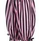 Black/Pink Striped Crepe Long Bloomers - Daisy Corsets