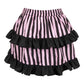 Black/Pink Striped Ruched Bustle Skirt - Daisy Corsets