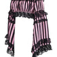 Black/Pink Striped Smocked Flare Sleeve Peasant Top - Daisy Corsets